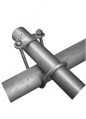Dubbel spännbygel A1¼" x B1¼" med bult M10 pris/50st/paket